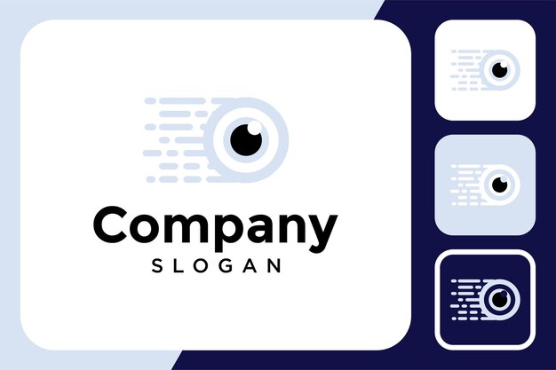 Vector eye illustration logo with technology design