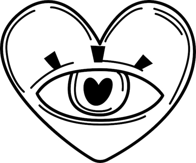Premium Vector | Eye inside the heart