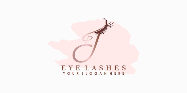 Vector eye lash beauty logo-ontwerp met letterconcept