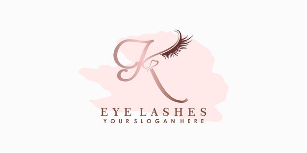 Vector eye lash beauty logo-ontwerp met letterconcept