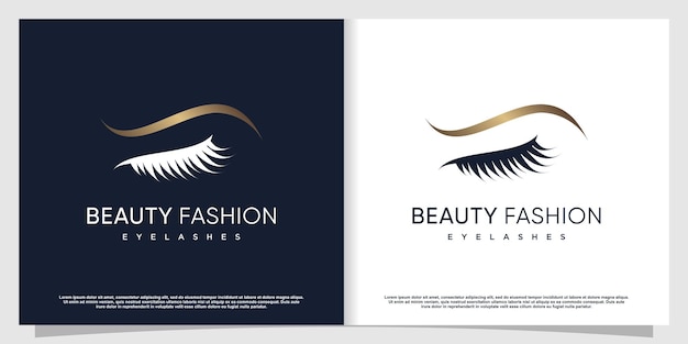 Eye lashes logo design with creative modern concept premium vector part 1