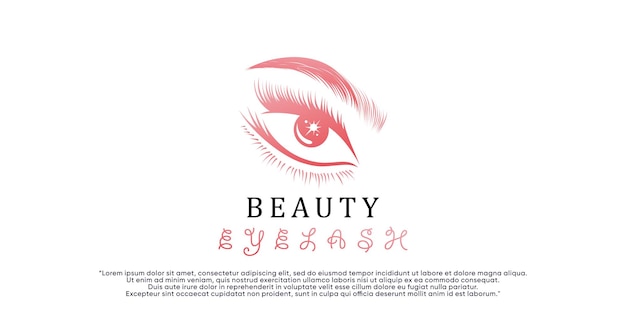 Eye lashes logo design with creative modern concept premium vector