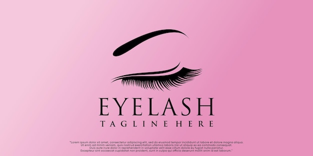 Eye lashes logo design with creative modern concept premium vector