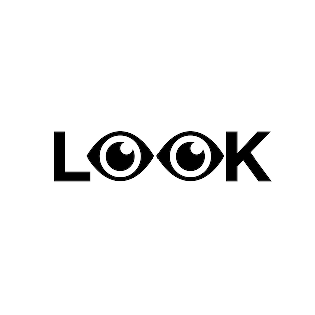 Eye Letter look logo icon design template