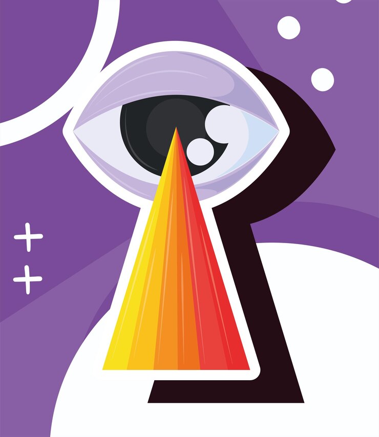 Vector eye and lights 90s modern