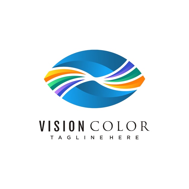 Vector eye logo vision design with colorful gradation vector