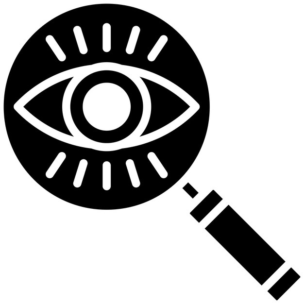 Eye Magnifier Vector Illustratie Stijl