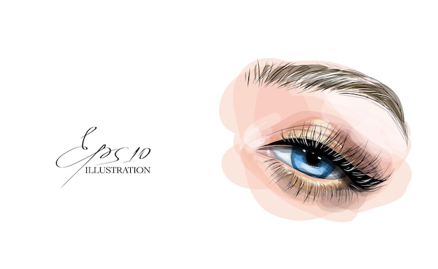 Eye makeup. hand drawn beautiful sketch