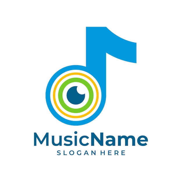 Vector eye music logo vector music eye logo design template