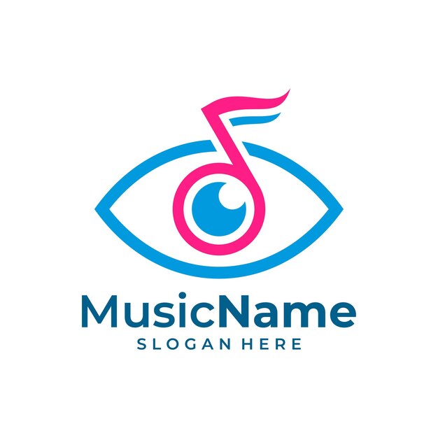 Шаблон логотипа eye music vector music eye