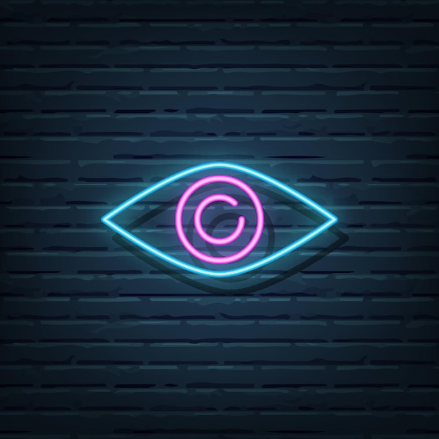 Eye neon sign elements