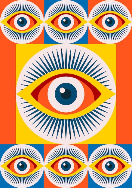 Eye poster kleurstijl minimaal jaren 20