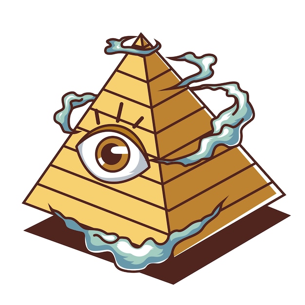 Vettore cartone animato piramide degli occhi