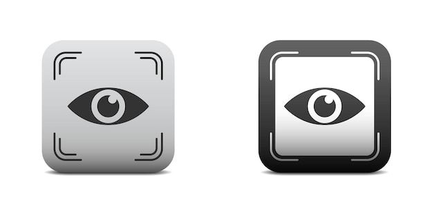 Eye scan icon set Vector illustration