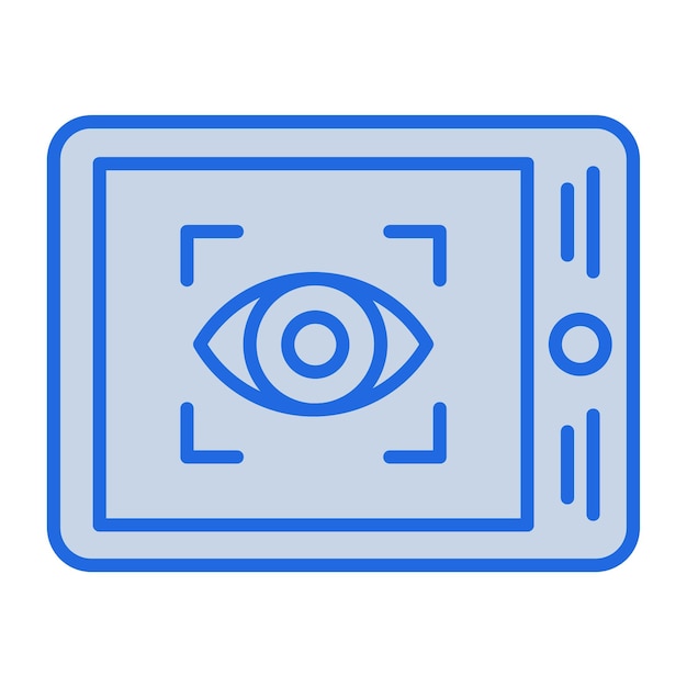 Eye Scanner Blue Tone Illustration