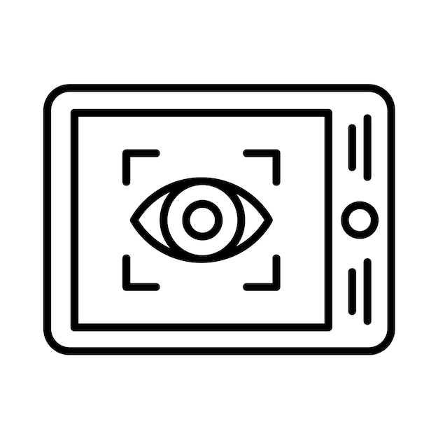 Eye Scanner Line Illustration