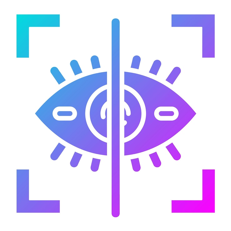 Vector eye scanner vector icon can be used for technology iconset