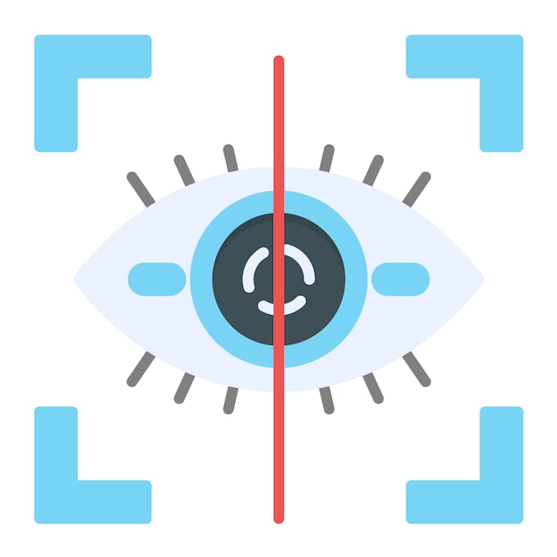 Vector eye scanner vector illustratie stijl