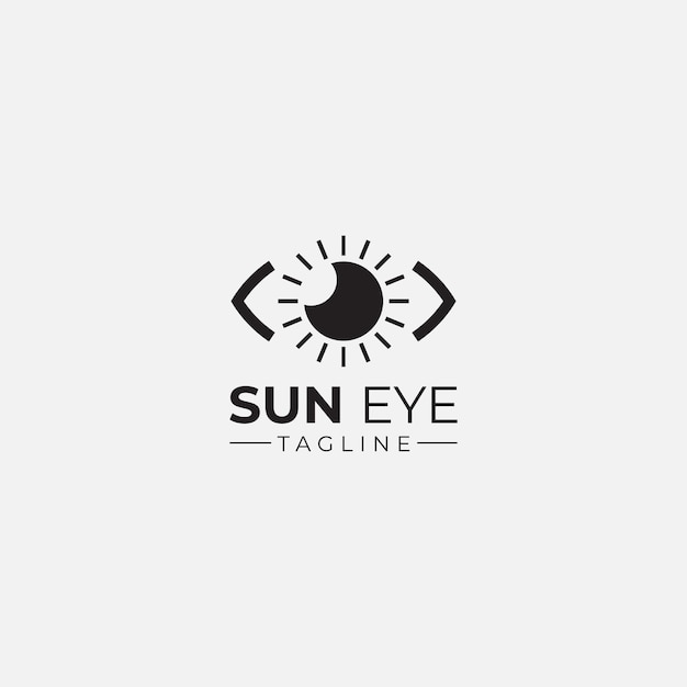 Eye and sun logo icon simple, clean