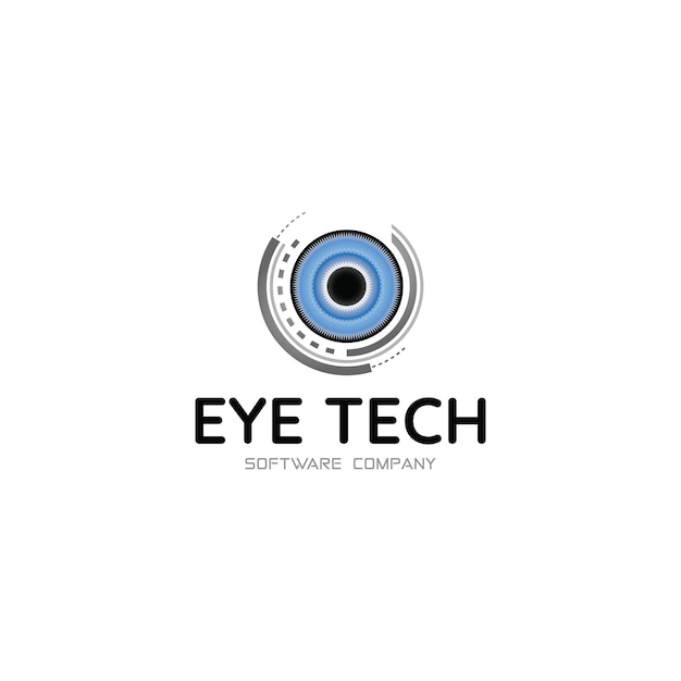 Vector eye tech logo design vector illustration