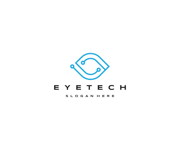 Vector eye tech logo icon design template