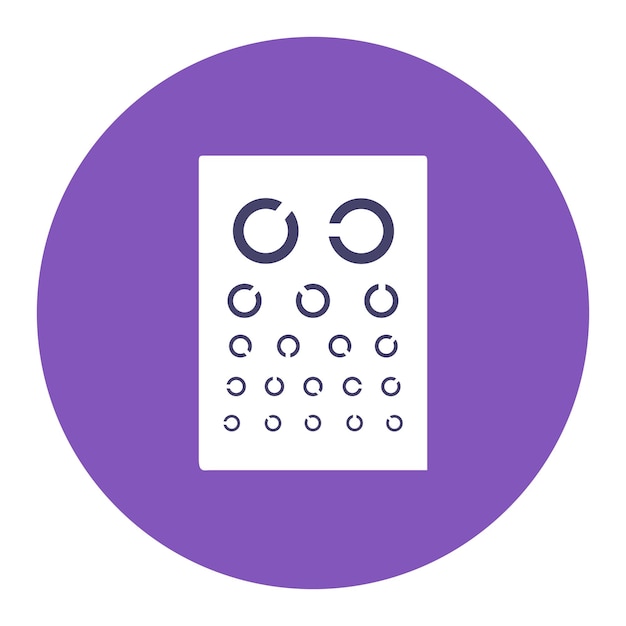 Vector eye test chart with multiple rows of letters decreasing in size ophthalmology concept and vision