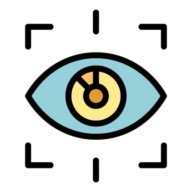 Eye unlock icon Outline eye unlock vector icon color flat isolated