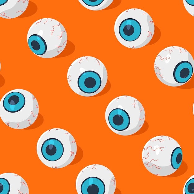 Eye vector cartoon seamless pattern