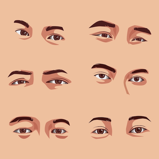 Eye vector collection of six