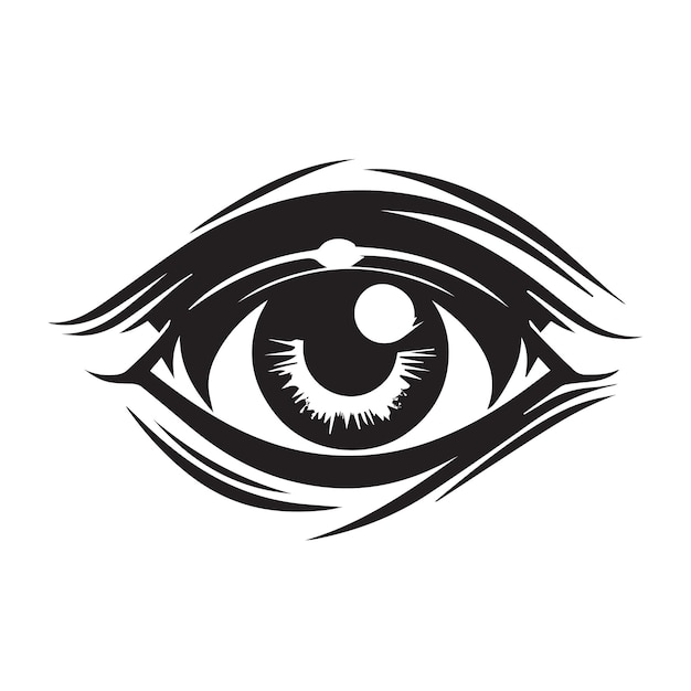 目のベクトルのアイコン 黒と白の孤立した目 グラフィック デザイン 時計のエンブレム ファッションのロゴ