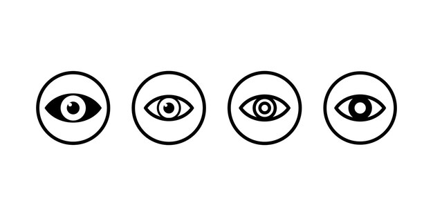 Eye vector icon set Modern design symbool van ogen Gezichtsvermogen symbool