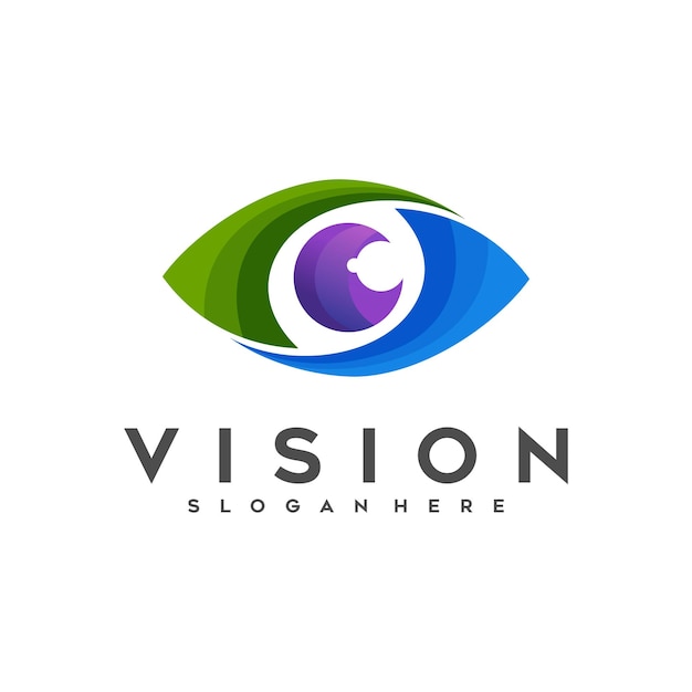 Vector eye vector logo colorful gradient illustrations