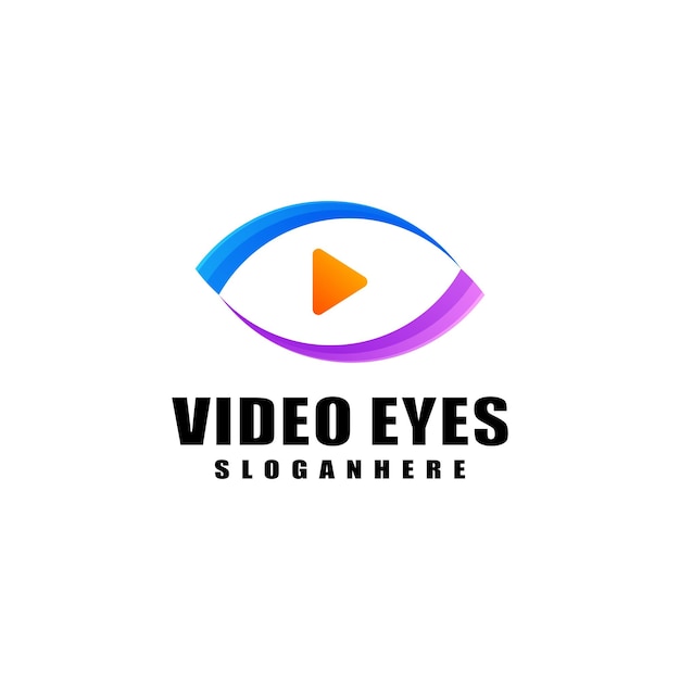 eye and video combination logo design