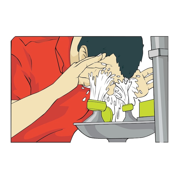 eye wash cartoon sign