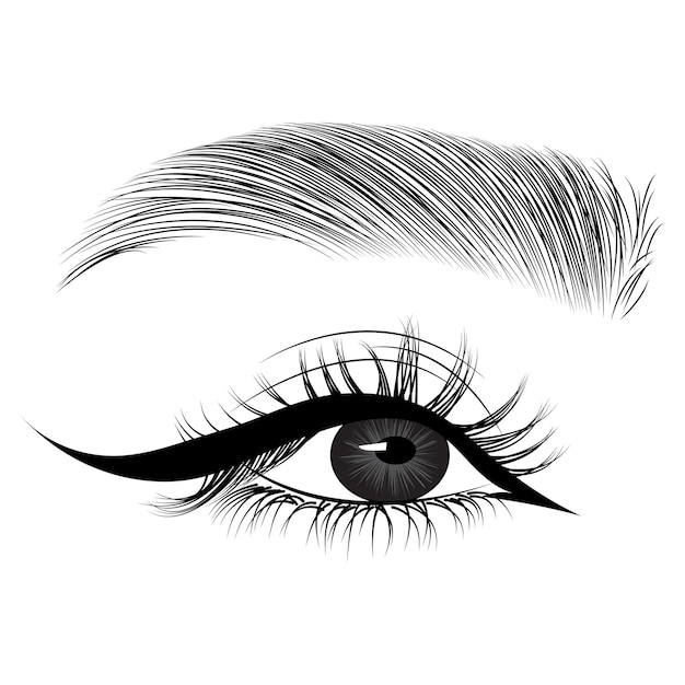 Vector eye with eyelashes