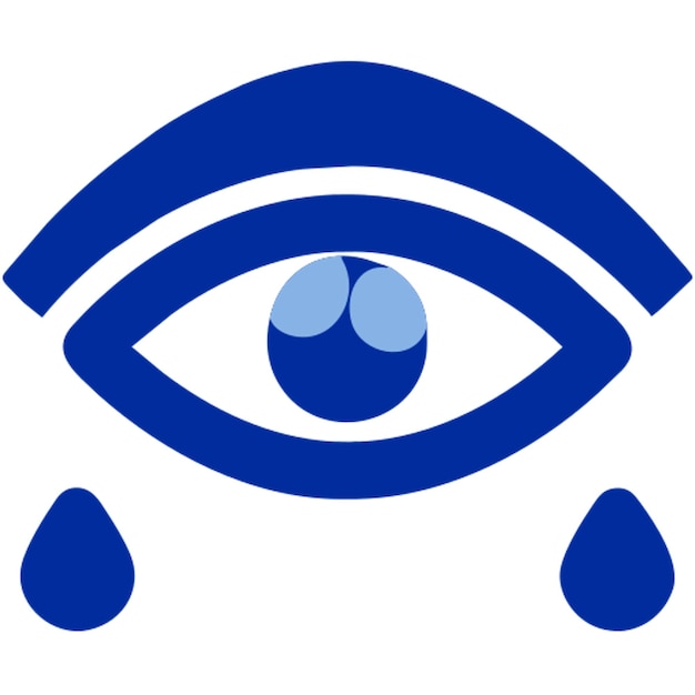 Vector eye with a tear falling down crying icon