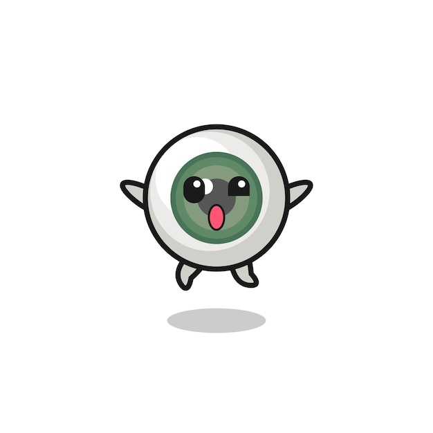 Eyeball character is jumping gesture
