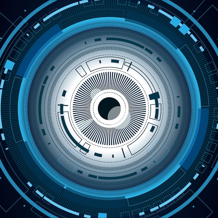 Vector eyeball cyber future technology , security concept background
