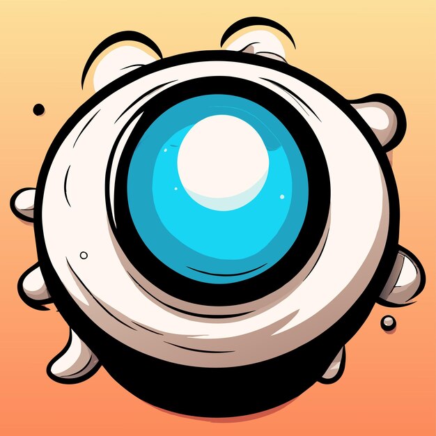 Vector eyeball hand drawn flat stylish mascot cartoon character drawing sticker icon concept isolated