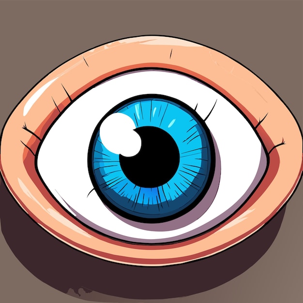 Vector eyeball hand drawn flat stylish mascot cartoon character drawing sticker icon concept isolated