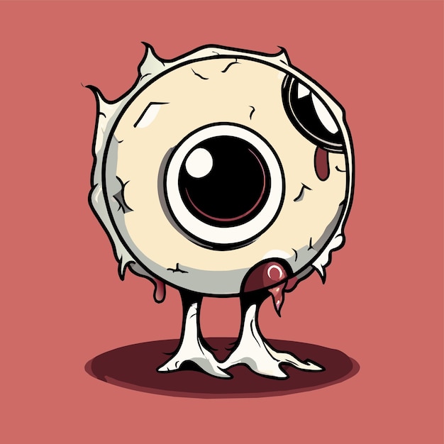 Eyeball hand drawn flat stylish mascot cartoon character drawing sticker icon concept isolated