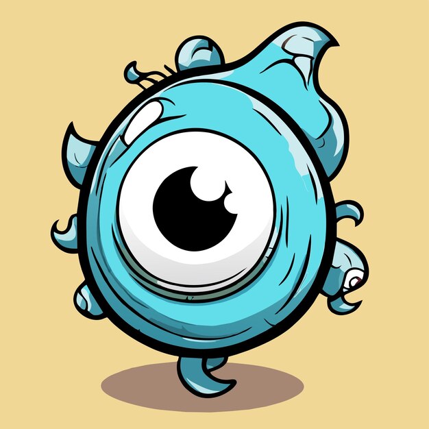 Eyeball hand drawn flat stylish mascot cartoon character drawing sticker icon concept isolated