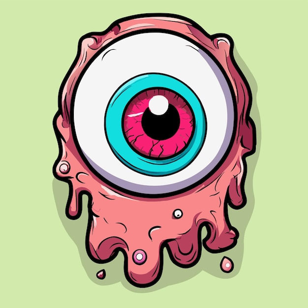 Eyeball hand drawn flat stylish mascot cartoon character drawing sticker icon concept isolated