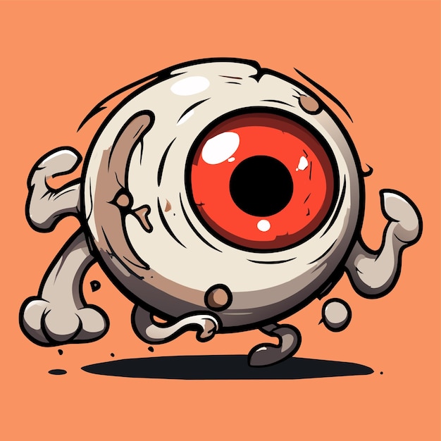 Eyeball hand drawn flat stylish mascot cartoon character drawing sticker icon concept isolated