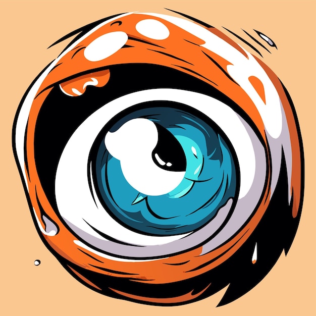 Eyeball hand drawn flat stylish mascot cartoon character drawing sticker icon concept isolated