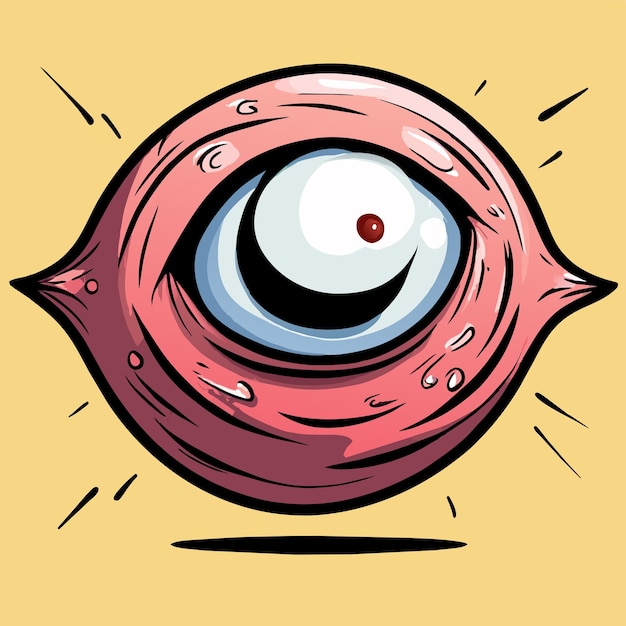 Vector eyeball hand drawn flat stylish mascot cartoon character drawing sticker icon concept isolated