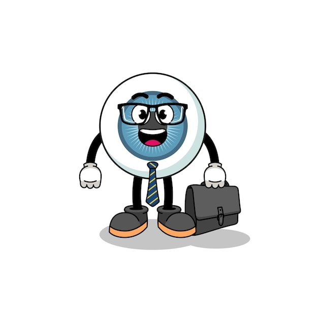 Vector eyeball mascot as a businessman