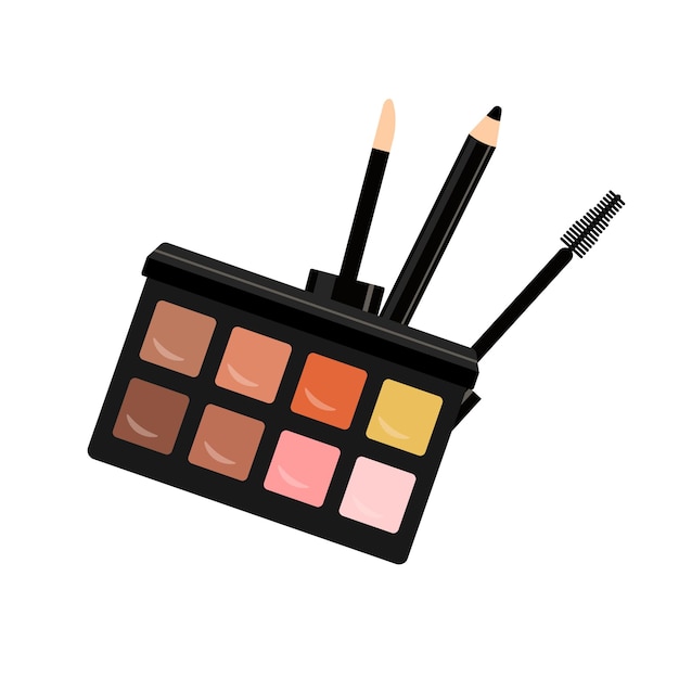 Eyebrow care icon Eyebrow pencils Color palette Flat style Vector icon