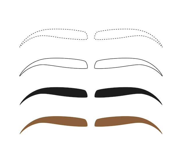 Eyebrow tracing on white background