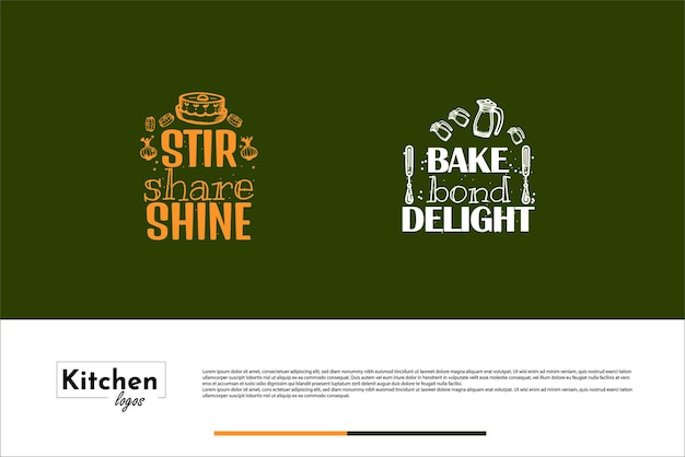 Vector eyecatching kitchen quotes bundle identity classic style